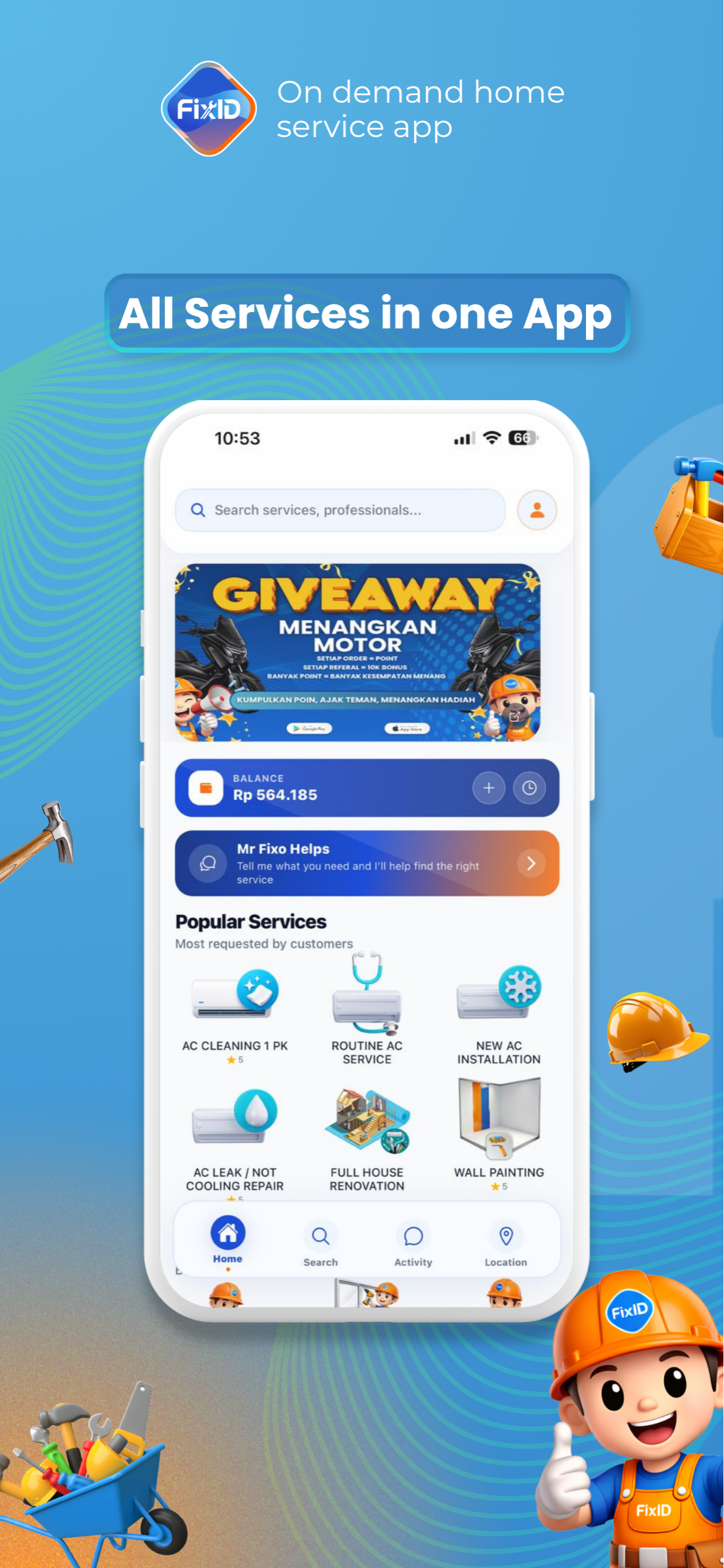 FixID user app screen 1